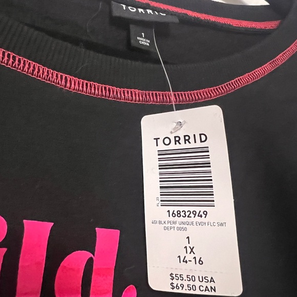 Torrid Super Soft Perfect Black Sweatshirt BNWT Size 1 - Picture 3 of 10